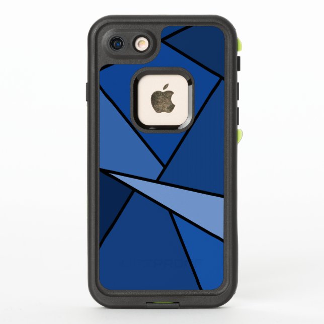 Abstract Blue Geometric Shapes LifeProof iPhone Case (Back)
