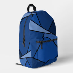 Abstract Blue Geometric Shapes Printed Backpack