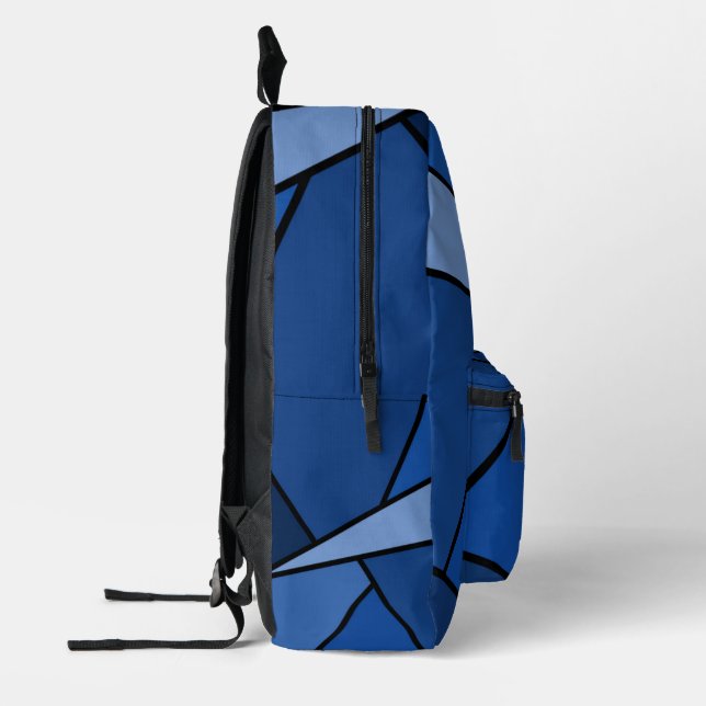 Abstract Blue Geometric Shapes Printed Backpack | Zazzle display picture 1