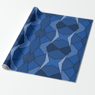 Abstract Blue Geometric Shapes Wrapping Paper