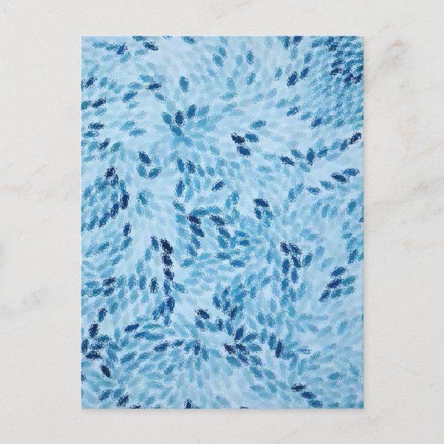 ​Abstract Blue Glass Mosaic Postcard (Front)
