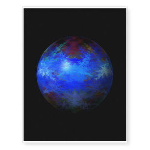 Abstract Blue Globe Temporary Tattoos