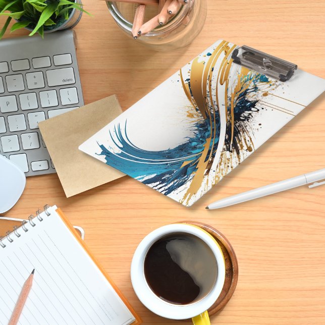 Abstract Blue & Gold Clipboard – Dynamic Design (Creator Uploaded)