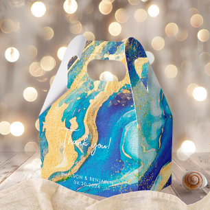 Abstract Blue Gold Colorful Thank You Gift Box