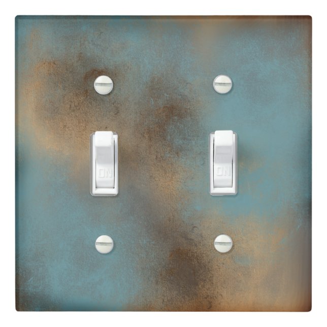 Abstract Blue Gold Modern Art Light Switch Cover (In Situ)