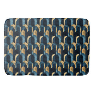 Abstract Blue Gold Navy Bath Mat