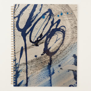 Abstract Blue Gray Beige Planner