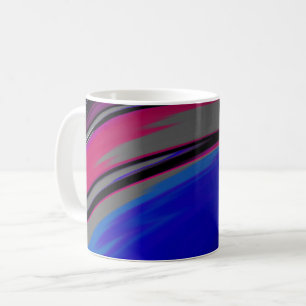 Abstract Blue Gray Magenta Fractal Swirl Coffee Mug
