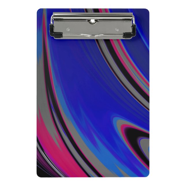 Abstract Blue Gray Magenta Mini Clipboard (Front)