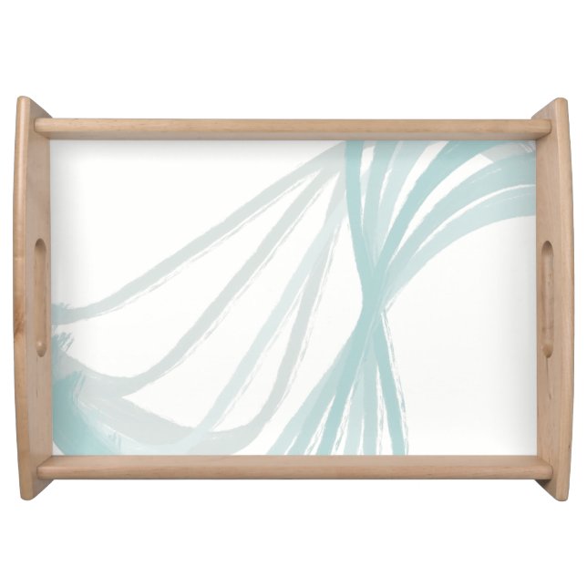 Abstract blue gray swirls serving tray (Front)