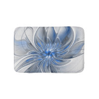 Abstract Blue Gray Watercolor Fractal Art Flower