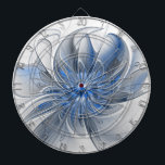 Abstract Blue Gray Watercolor Fractal Art Flower Dart Board<br><div class="desc">A unique fantasy flower with shades of blue and gray,  abstract and elegant.
Design for your dartboard and more.</div>