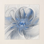 Abstract Blue Gray Watercolor Fractal Art Flower Scarf<br><div class="desc">Unique fantasy flower with shades of blue and gray,  abstract and elegant.
Design for your chiffon scarf and more.</div>