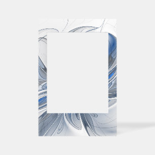 Abstract Blue Gray Watercolor Fractal Art Flower Selfie Frame