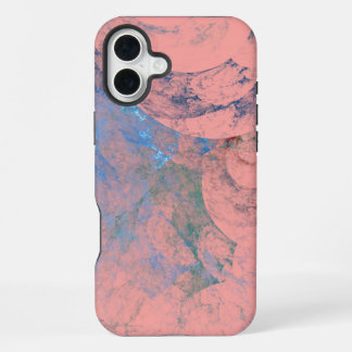 Abstract blue green and pink iPhone 16 plus case