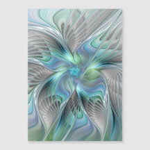Abstract Blue Green Butterfly Fantasy Fractal Art