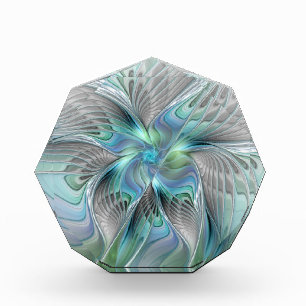 Abstract Blue Green Butterfly Fantasy Fractal Art Acrylic Award