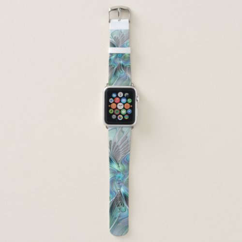 Abstract Blue Green Butterfly Fantasy Fractal Art Apple Watch Band
