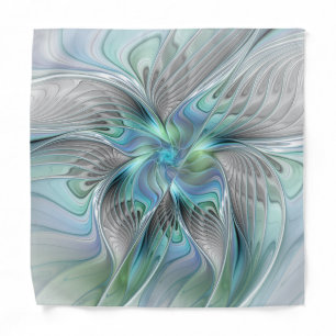 Abstract Blue Green Butterfly Fantasy Fractal Art Bandana