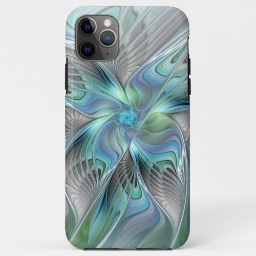 Abstract Blue Green Butterfly Fantasy Fractal Art iPhone 11 Pro Max Case