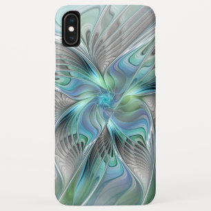 Abstract Blue Green Butterfly Fantasy Fractal Art iPhone XS Max Case