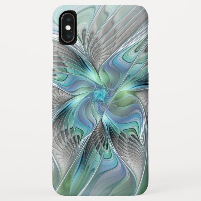 Abstract Blue Green Butterfly Fantasy Fractal Art Case-Mate iPhone Case (Back)