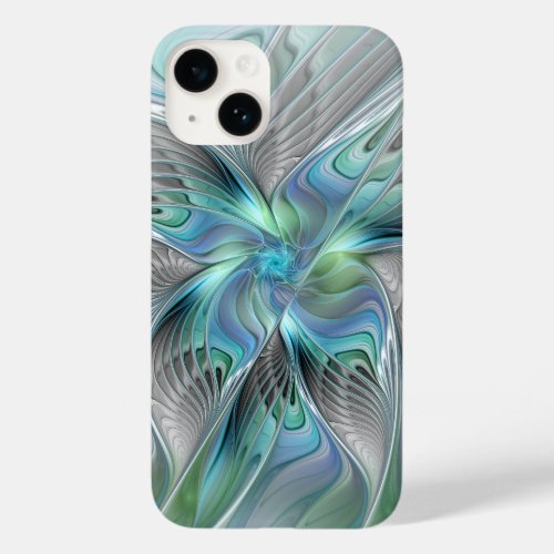 Abstract Blue Green Butterfly Fantasy Fractal Art Case_Mate iPhone 14 Case