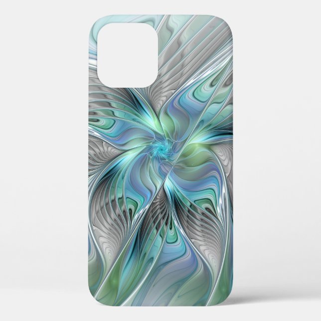 Abstract Blue Green Butterfly Fantasy Fractal Art Case-Mate iPhone Case (Back)