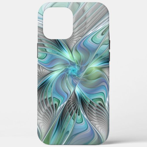 Abstract Blue Green Butterfly Fantasy Fractal Art iPhone 12 Pro Max Case