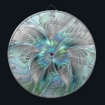 Abstract Blue Green Butterfly Fantasy Fractal Art Dart Board<br><div class="desc">A colorful and very decorative fantasy butterfly
with harmonious blue-green pastel colors.
Design for your dartboard and more.</div>
