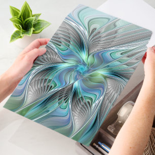 Abstract Blue Green Butterfly Fantasy Fractal Art Envelope Mailers