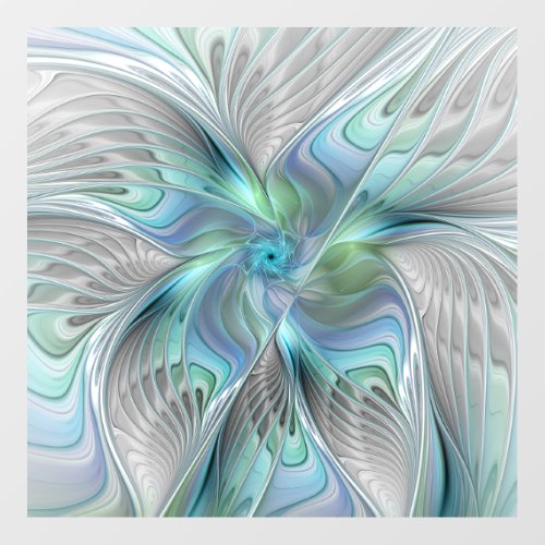 Abstract Blue Green Butterfly Fantasy Fractal Art Floor Decals