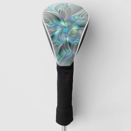 Abstract Blue Green Butterfly Fantasy Fractal Art Golf Head Cover