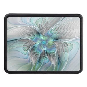 Abstract Blue Green Butterfly Fantasy Fractal Art Hitch Cover