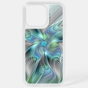 Abstract Blue Green Butterfly Fantasy Fractal Art iPhone 15 Pro Max Case