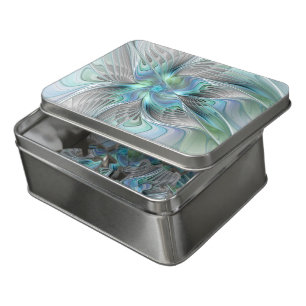 Abstract Blue Green Butterfly Fantasy Fractal Art Jigsaw Puzzle