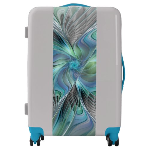 Abstract Blue Green Butterfly Fantasy Fractal Art Luggage