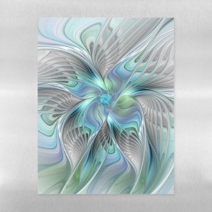 Abstract Blue Green Butterfly Fantasy Fractal Art Magnetic Dry Erase Sheet