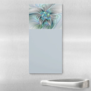 Abstract Blue Green Butterfly Fantasy Fractal Art Magnetic Notepad