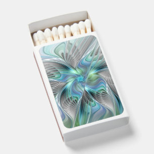 Abstract Blue Green Butterfly Fantasy Fractal Art Matchboxes