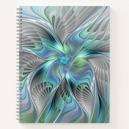 Abstract Blue Green Butterfly Fantasy Fractal Art Notebook
