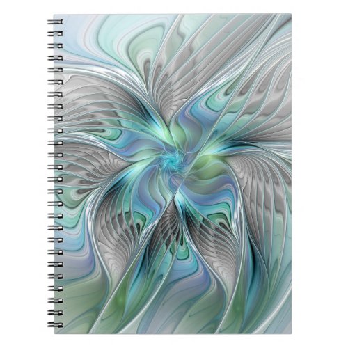 Abstract Blue Green Butterfly Fantasy Fractal Art Notebook