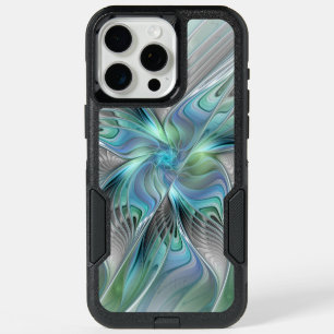 Abstract Blue Green Butterfly Fantasy Fractal Art iPhone 15 Pro Max Case