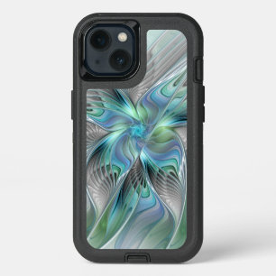 Abstract Blue Green Butterfly Fantasy Fractal Art iPhone 13 Case