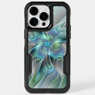 Abstract Blue Green Butterfly Fantasy Fractal Art OtterBox iPhone 14 Pro Max Case