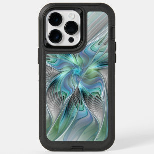 Abstract Blue Green Butterfly Fantasy Fractal Art OtterBox iPhone 14 Pro Max Case