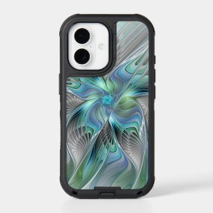 Abstract Blue Green Butterfly Fantasy Fractal Art iPhone 17 Case