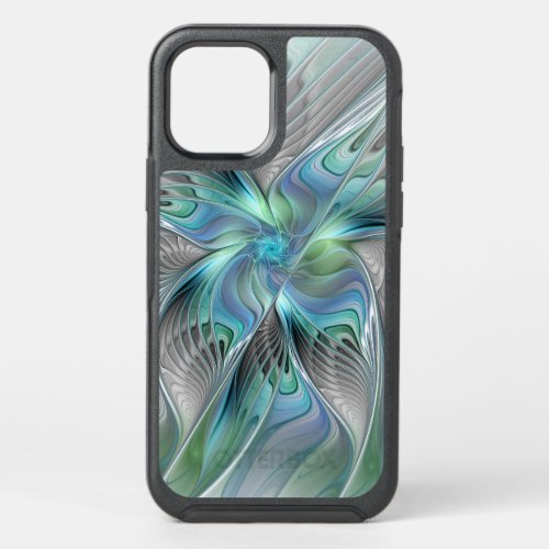 Abstract Blue Green Butterfly Fantasy Fractal Art OtterBox Symmetry iPhone 12 Case