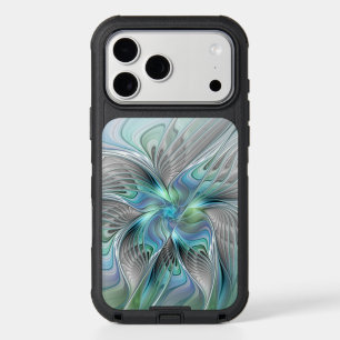Abstract Blue Green Butterfly Fantasy Fractal Art iPhone 17 Pro Max Case