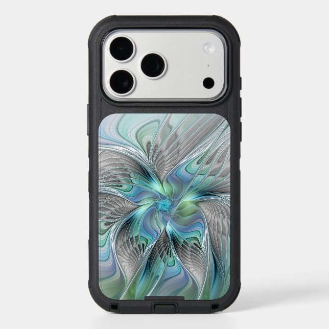 Abstract Blue Green Butterfly Fantasy Fractal Art Otterbox iPhone Case (Back)